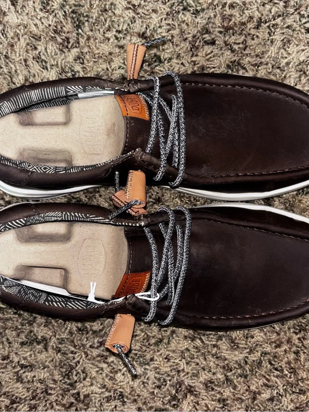 Hey Dude Wally Grip Craft Leather Mens Shoes Size 9 Slip On Loafers New